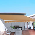 Retractable Folding Arm Awning Manual Sunshade 4Mx2.5M Beige