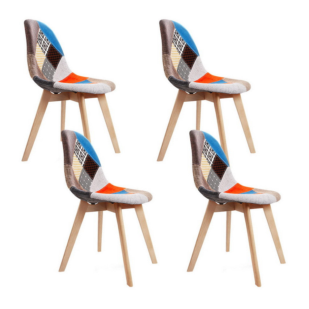 Dining Chairs Set of 4 Fabric Retro Replica DSW
