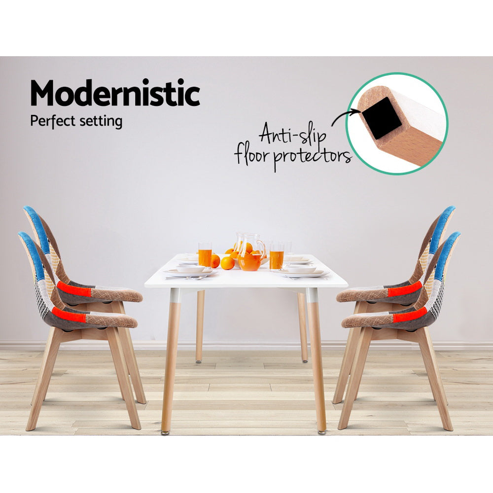 Dining Chairs Set of 4 Fabric Retro Replica DSW