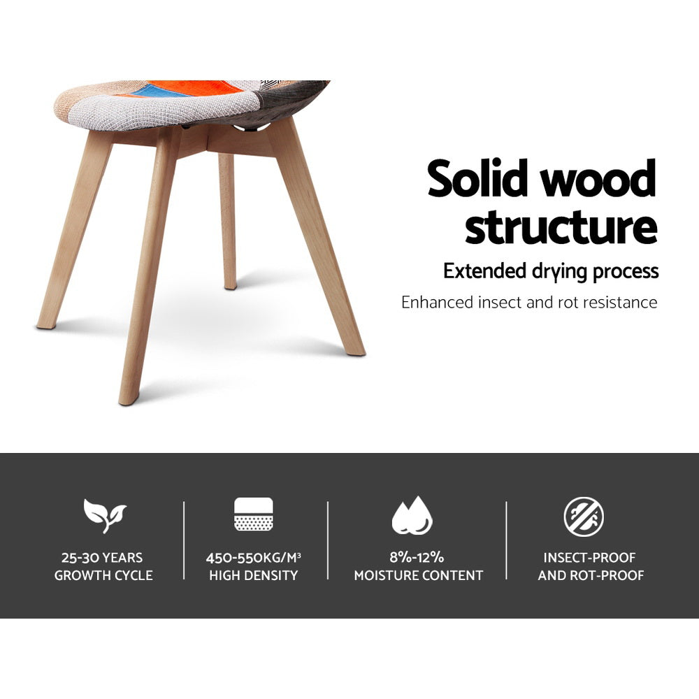 Dining Chairs Set of 4 Fabric Retro Replica DSW