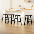 Set of 4 Arden Saddle Seat Bar Stools - Black