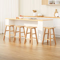 Set of 4 Arden Saddle Seat Bar Stools - Natural