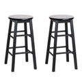 Set of 2 Callan Solid Wood Bar Stools - Black