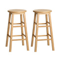 Set of 2 Callan Solid Wood Bar Stools - Natural