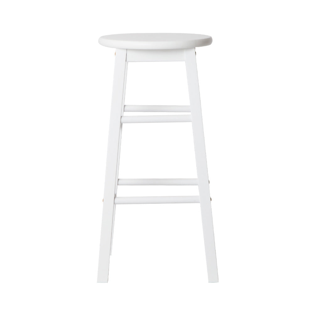 Set of 2 Callan Solid Wood Bar Stools - White