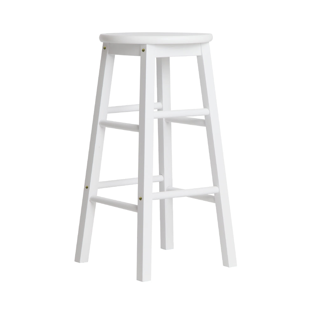 Set of 2 Callan Solid Wood Bar Stools - White