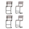 Set of 4 Kallan Velvet Bar Stools ‚Äì Grey