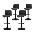 Set of 4 Koby Gas Lift Bar Stools - Black