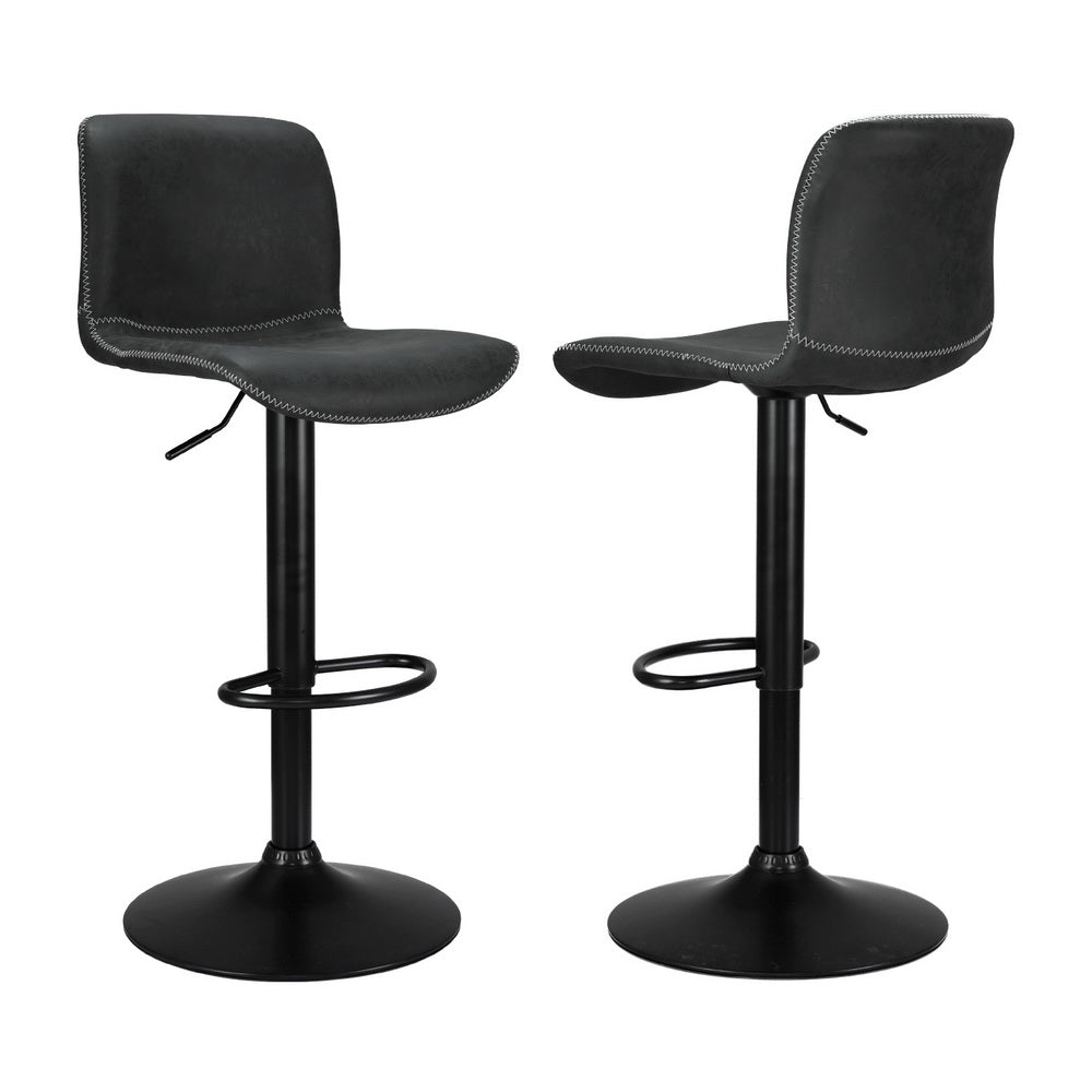 Set of 4 Koby Gas Lift Bar Stools - Black