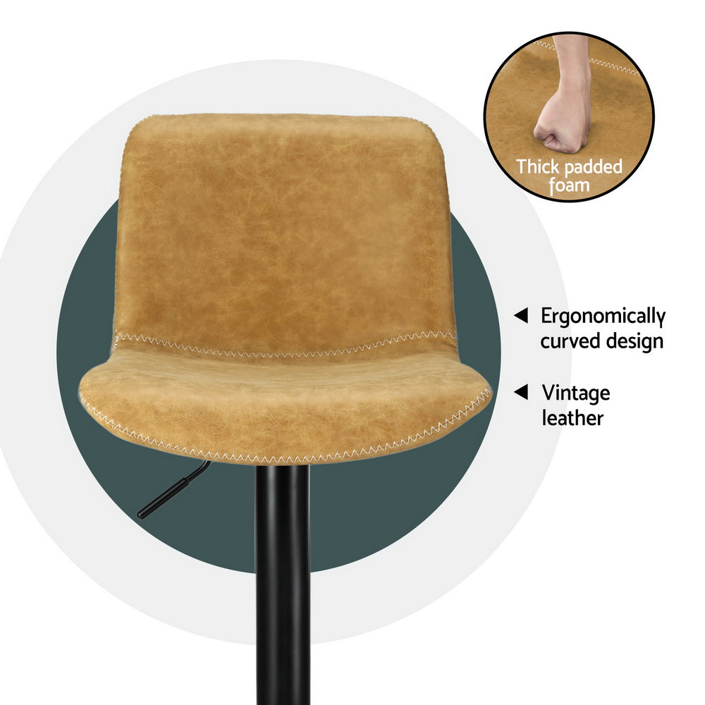 Set of 4 Koby Gas Lift Bar Stools - Brown