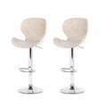 Set of 2 Dorian Adjustable Rattan Bar Stools ‚Äì Beige