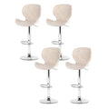 Set of 4 Dorian Adjustable Rattan Bar Stools ‚Äì Beige