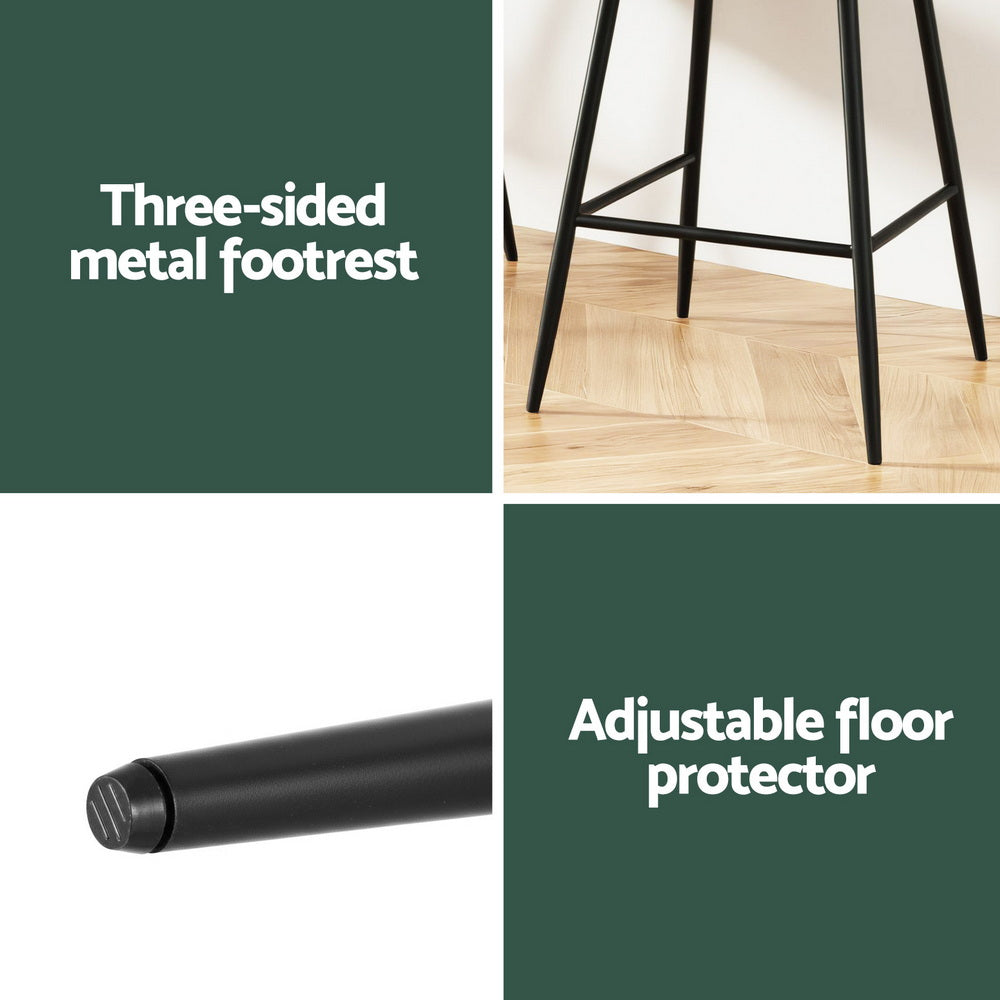 Set of 4 Elson Velvet Bar Stools – Green