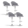 Set of 4 Kinsley Adjustable Leather Bar Stools – Grey