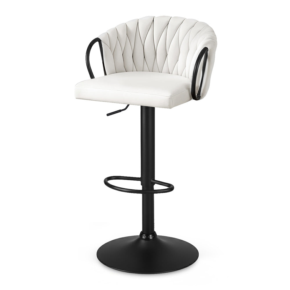 Renley Adjustable Velvet Bar Stool - Ivory
