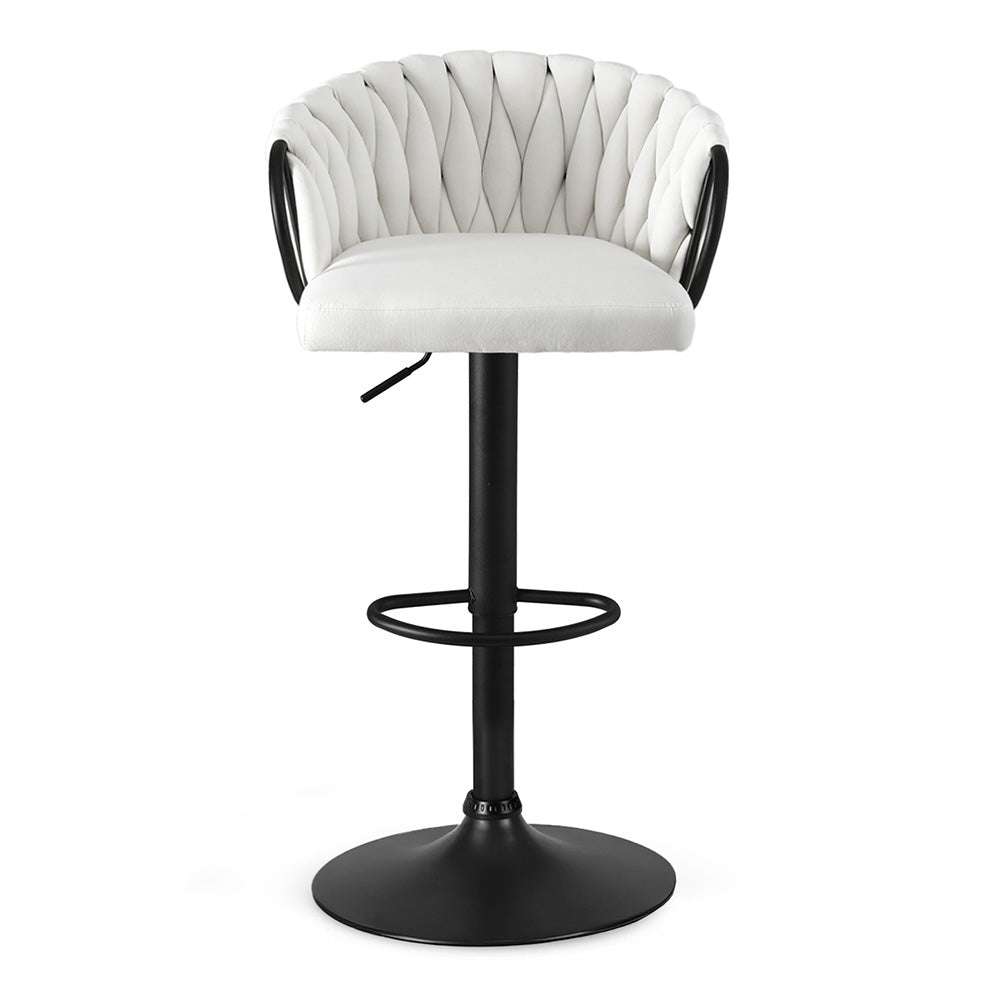 Renley Adjustable Velvet Bar Stool - Ivory