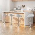 Set of 4 Nuvo Bar Stools PU Leather Gas Lift White