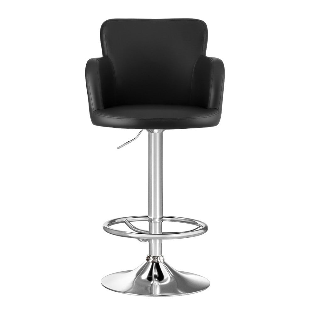 Corben Adjustable PU Leather Bar Stool - Black
