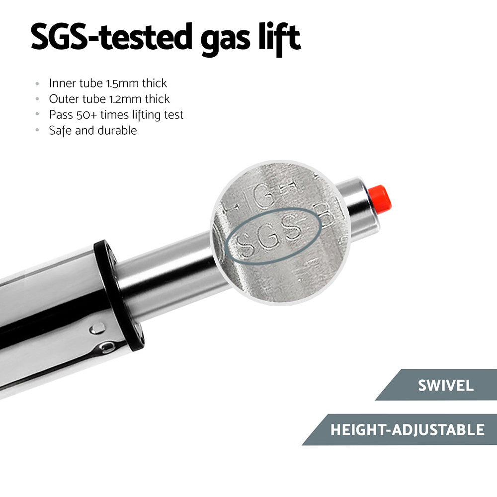 1x Leather Bar Stools Swivel Adjustable Gas Lift PU Counter Chairs Brown