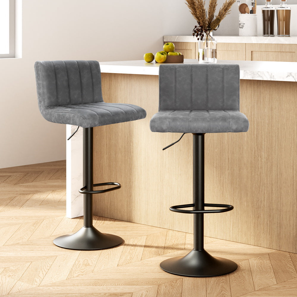 Set of Savoy Gas Lift Bar Stools Grey