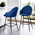 Set of 4 Monroe Velvet Swivel Bar Stools - Blue