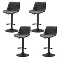 Set of 4 Kensington Diamond Back Bar Stools - Black