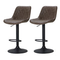 Set of 2 Kensington Diamond Back Bar Stools - Brown