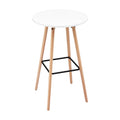 Round Bar Table 98cm Counter Height Kitchen Dining Desk - White