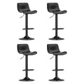 Set of 4 Aurora Gas Lift Bar Stools - Black