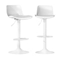 Set of 2 Aurora Gas Lift Bar Stools - Classic White
