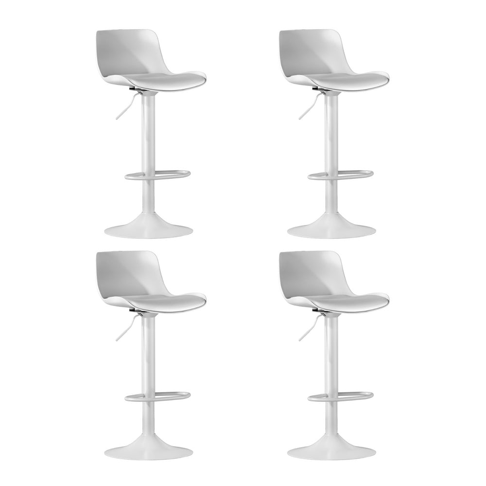 Set of 4 Classic White Swivel Gas Lift Bar Stools White