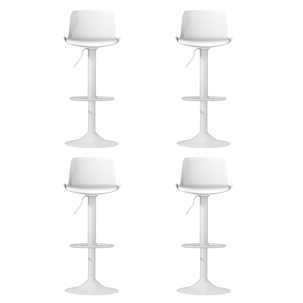 Set of 4 Classic White Swivel Gas Lift Bar Stools White