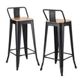 Set of 2 Knox Industrial Stackable Bar Stools – Black