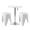 Bar Stools and Table Set 3PCS Dining Desk Kitchen Chairs Cafe Pub White