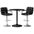 Bar Table and Stools Set Dining Desk Kitchen Chairs Cafe Pub