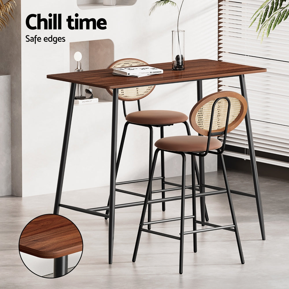 Bar Table Stools Set Dining Desk Industrial Kitchen Chairs Cafe Pub