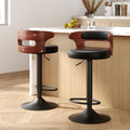 Set of 2 Grandeur Wooden Bar Stools - Black