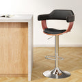 Finley Wooden Gas Lift Bar Stool With Armrest Black