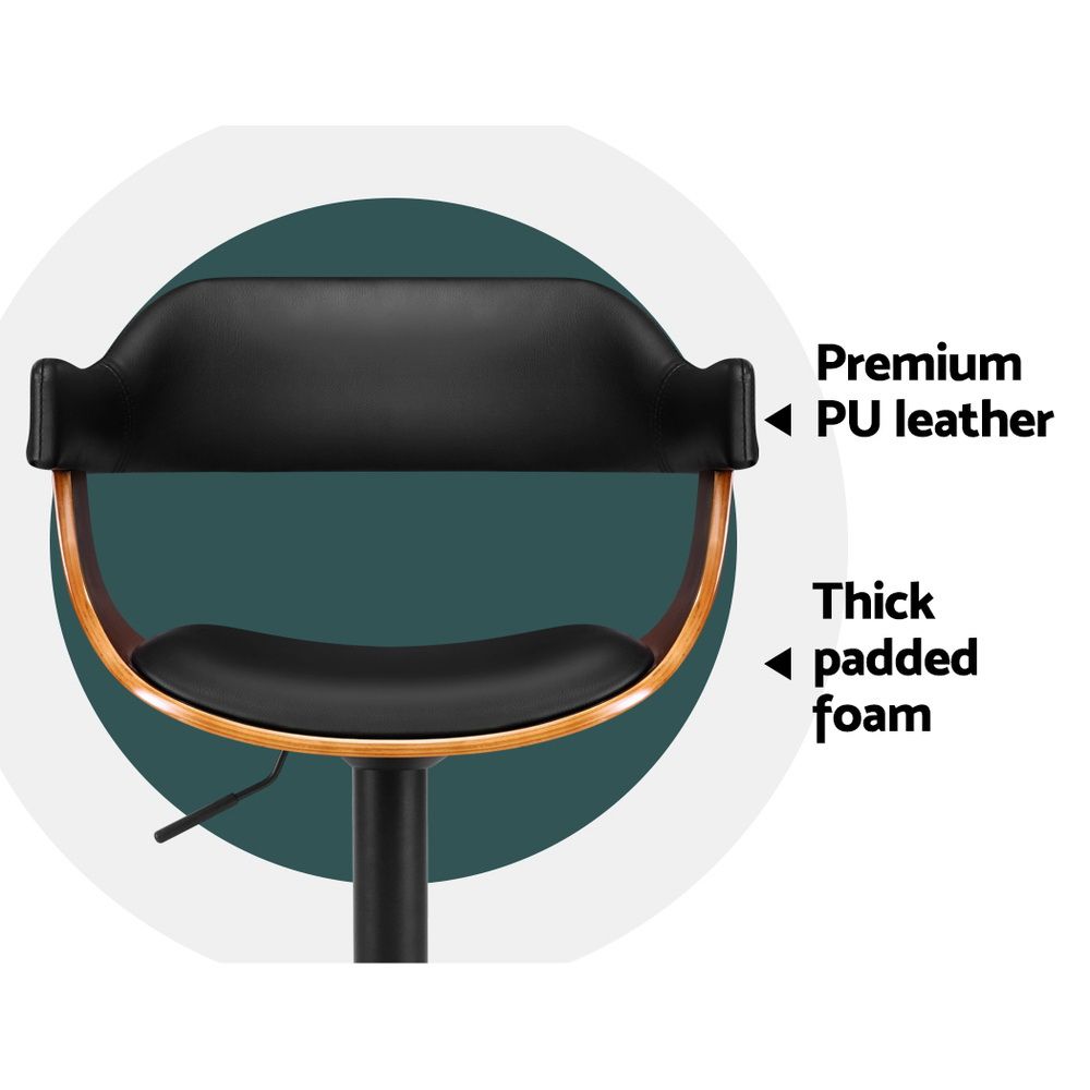 Set of 3 Selina Swivel Gas Lift Bar Stools - Black