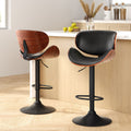 Set of 2 Joyce Wooden Gas Lift Bar Stools Black