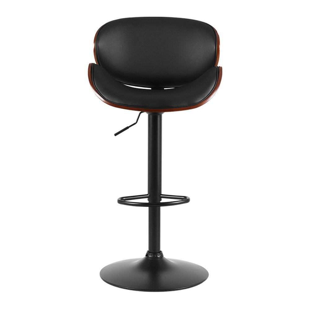 Set of 3 Joyce Wooden Gas Lift Bar Stools Black