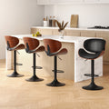 Set of 4 Joyce Wooden Gas Lift Bar Stools Black