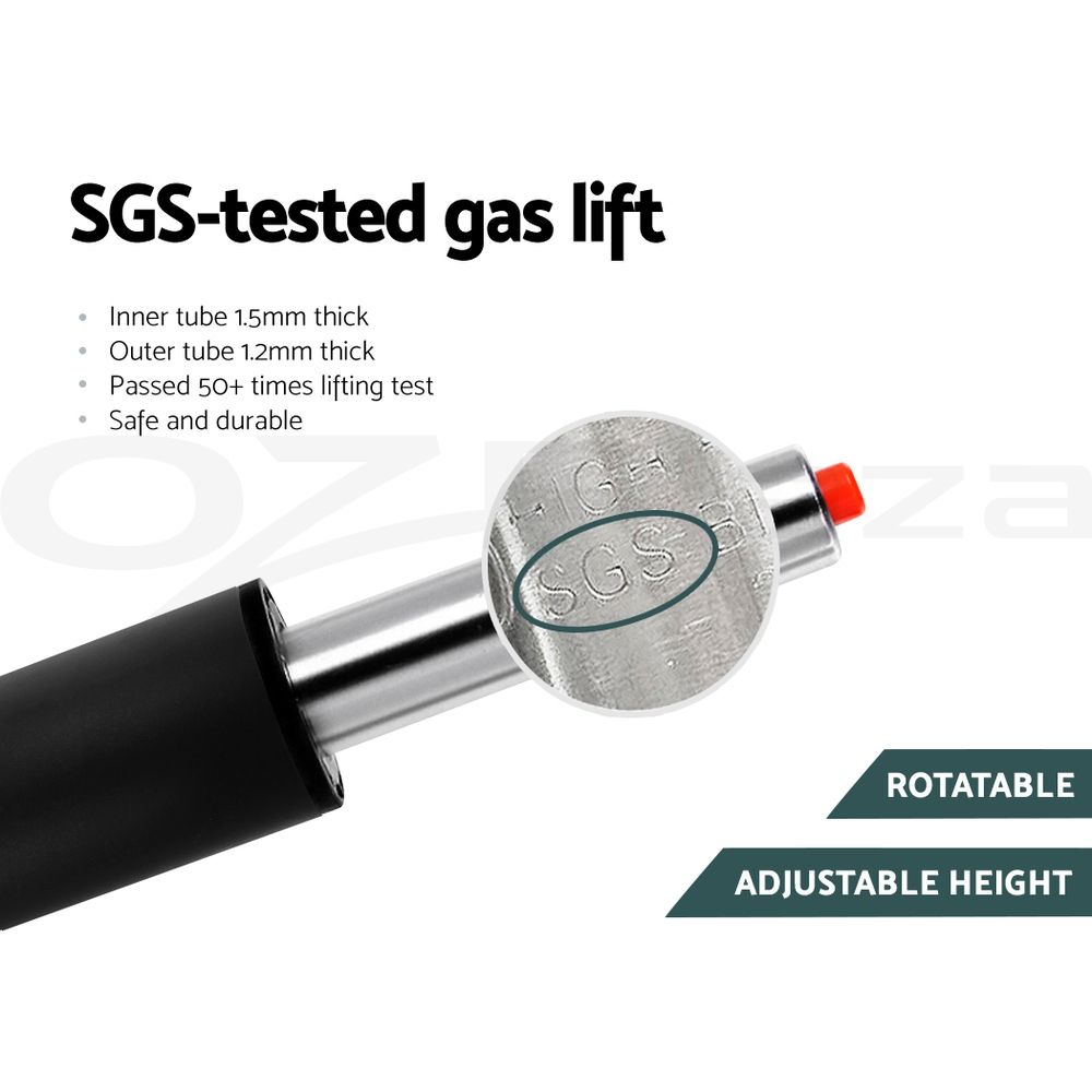 Set of 3 Ambrus Gas Lift Swivel Kitchen Counter Bar Stools - Black