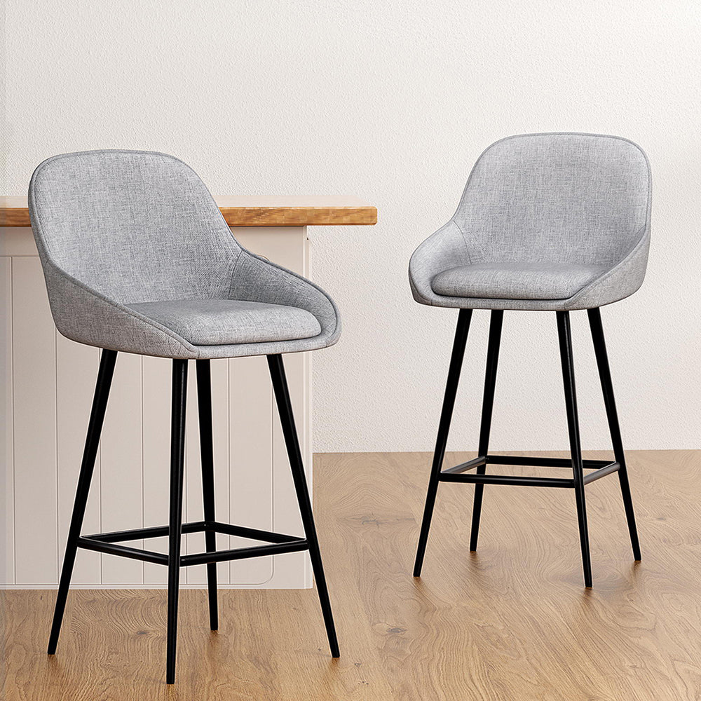 4x Bar Stools Upholstered Stool Counter Seat Kitchen Dining Chairs