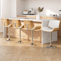 Set of 4 Galina Adjustable Swivel Bar Stools - White