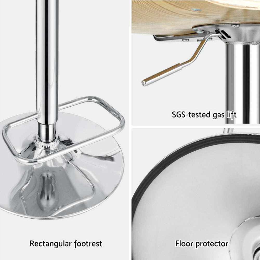 Set of 4 Galina Adjustable Swivel Bar Stools - White