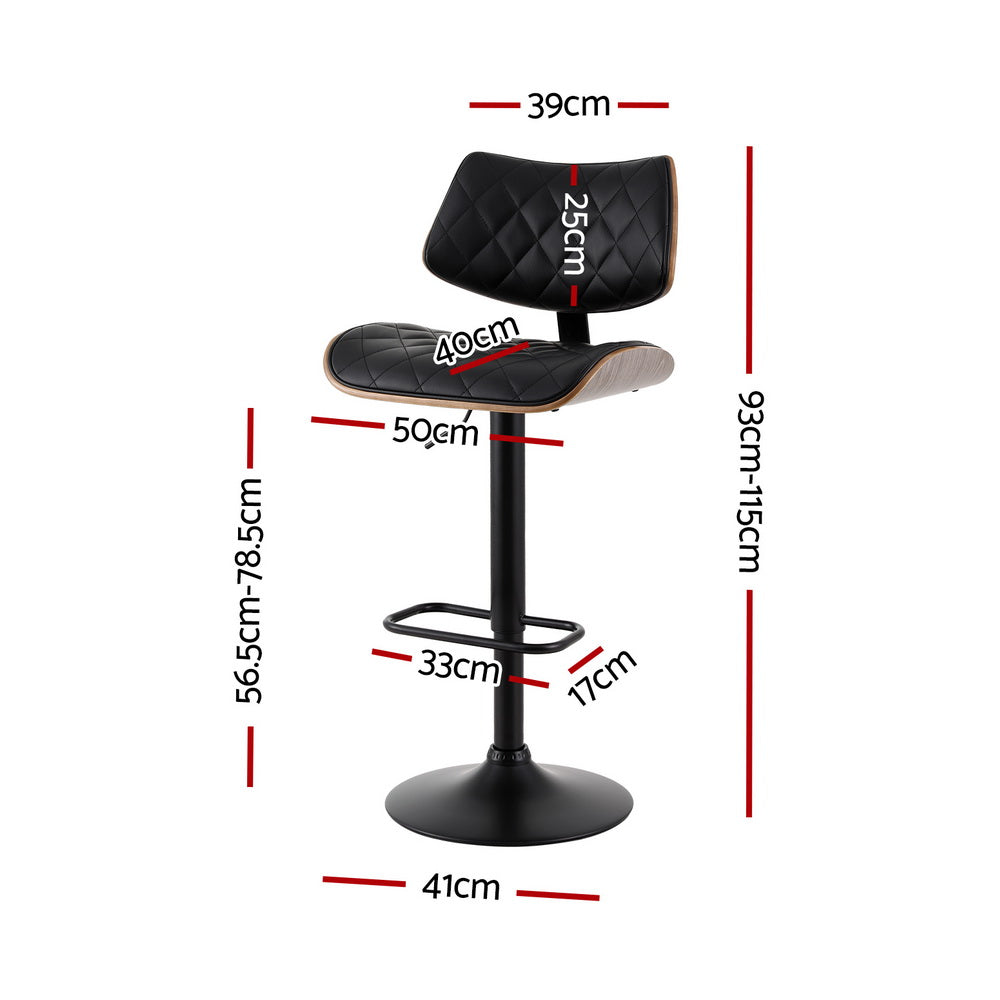 Quentin Gas Lift Bar Stool Black