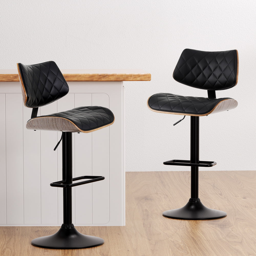 Quentin Gas Lift Bar Stool - Black