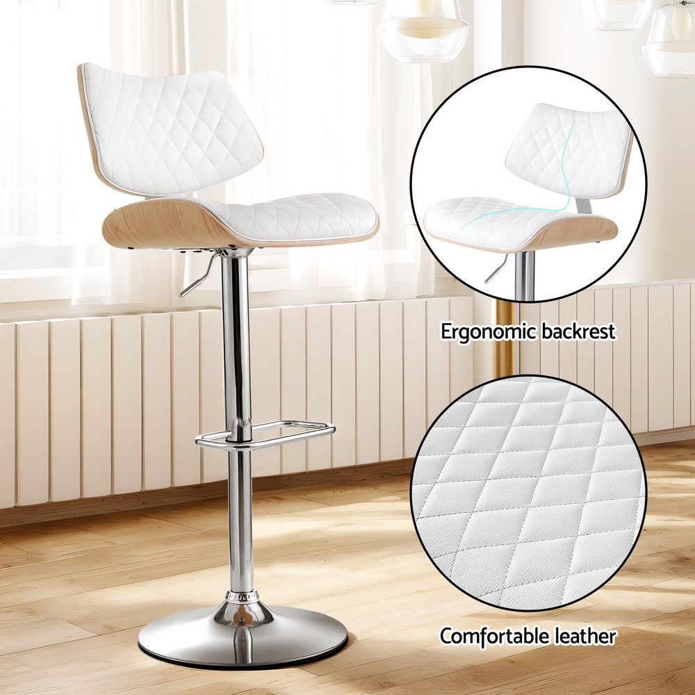 Quentin Gas Lift Bar Stool - White