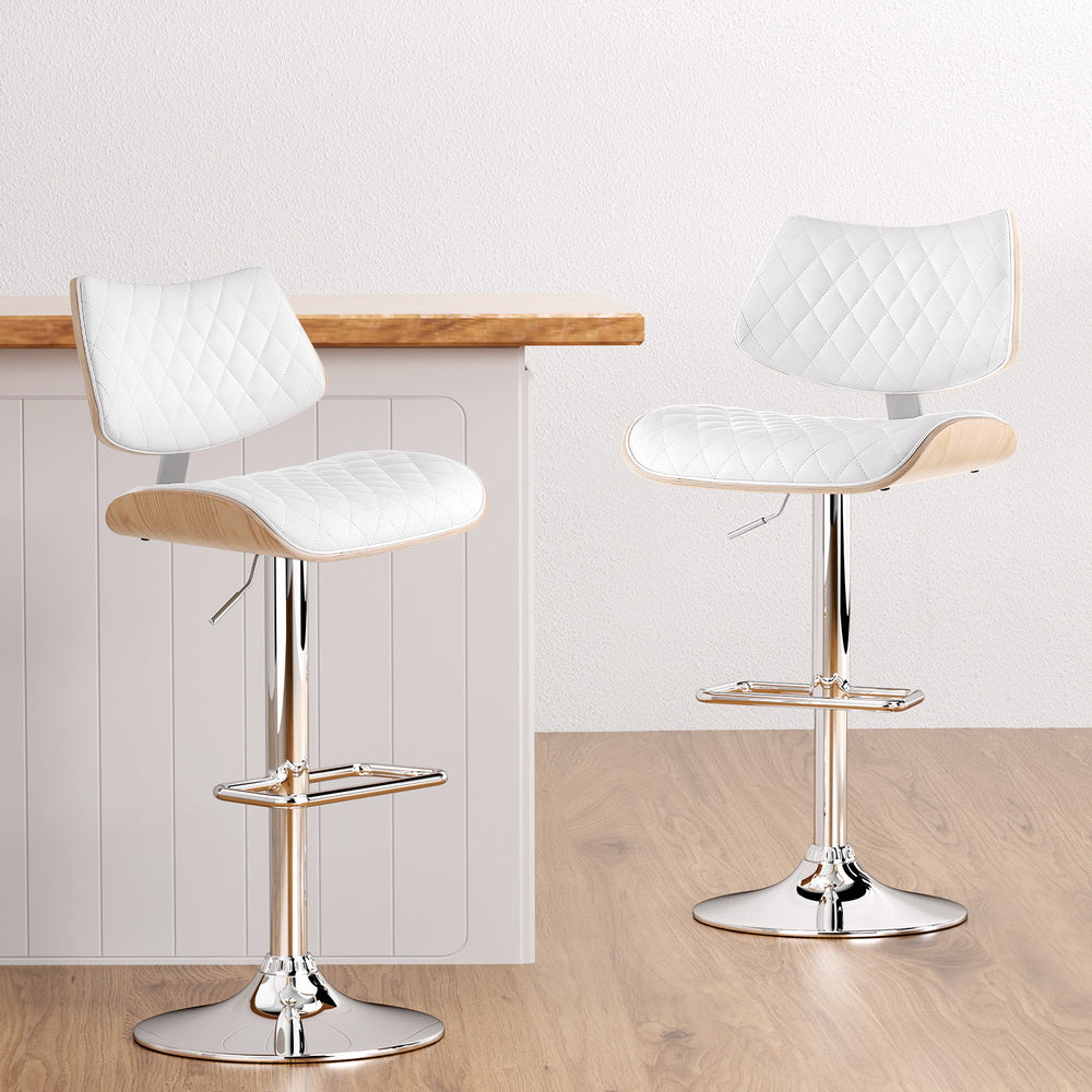 Quentin Gas Lift Bar Stool - White